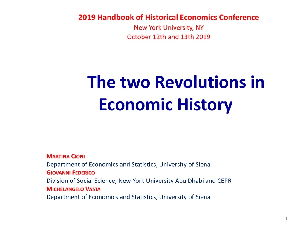 the two revolutions in economic history