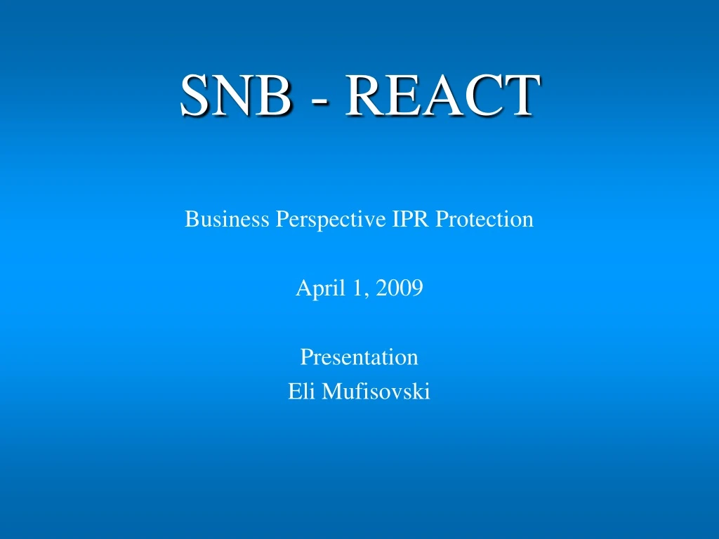 snb react