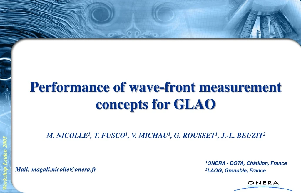 performance of wave front measurement concepts for glao