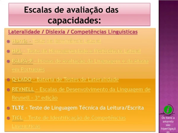 Escalas de avalia o das capacidades: