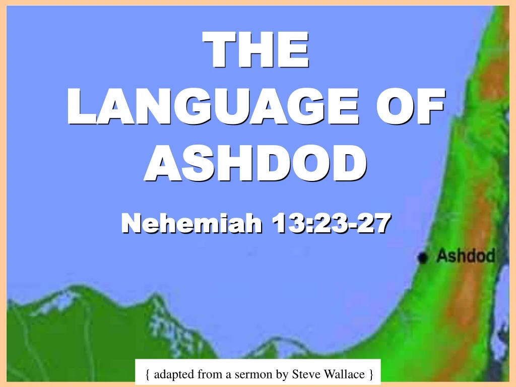 the language of ashdod nehemiah 13 23 27