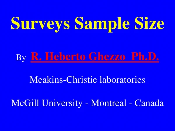 Surveys Sample Size