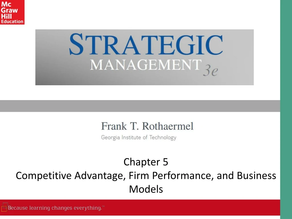 chapter 5 competitive advantage firm performance and business models
