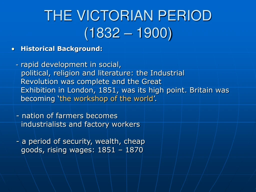 the victorian period 1832 1900