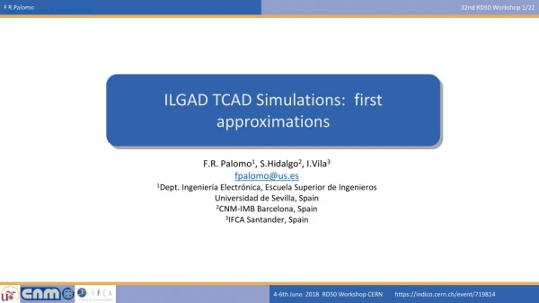ILGAD TCAD Simulations: first approximations