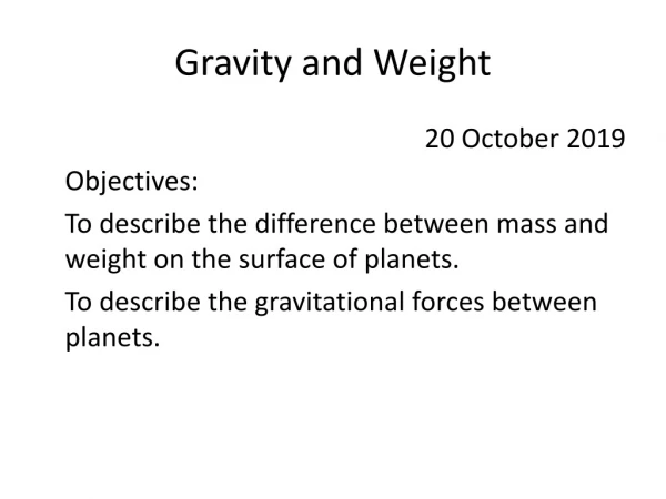 Gravity and Weight