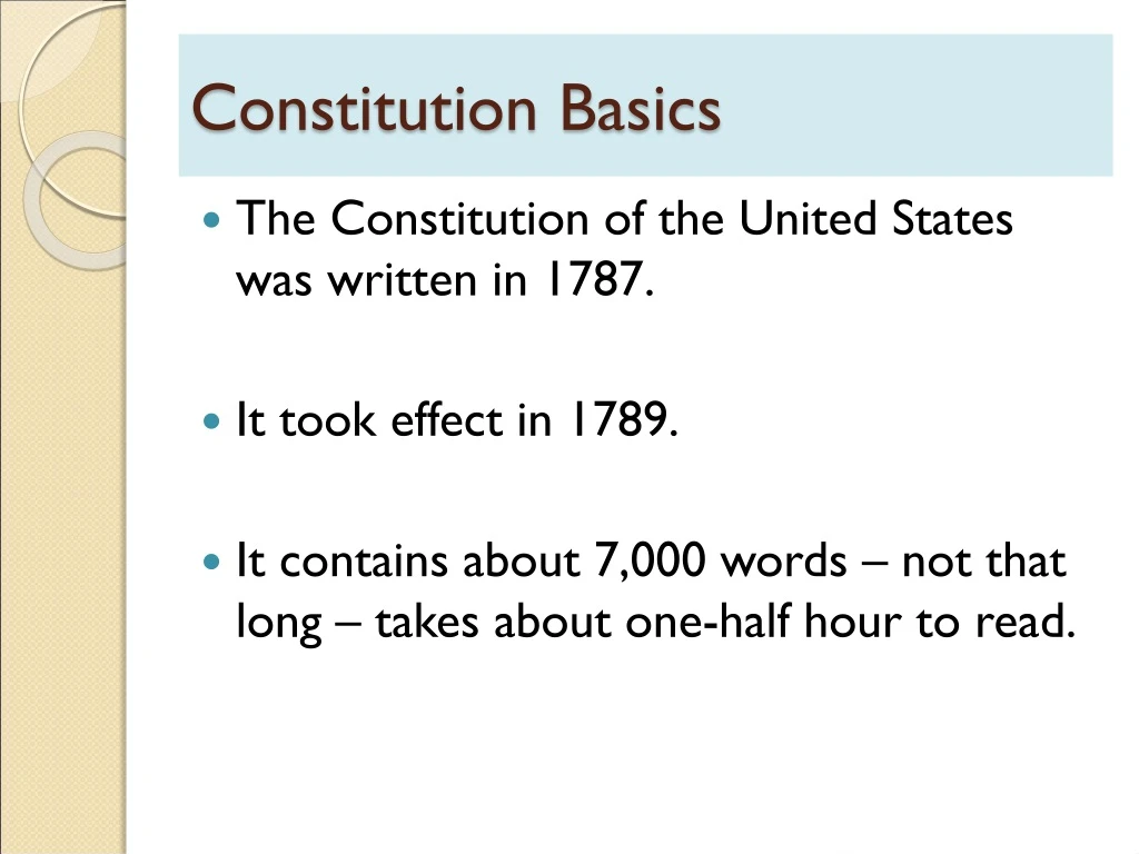 constitution basics