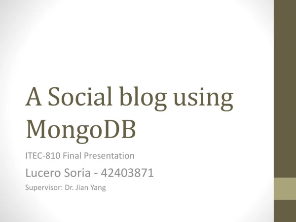 A Social blog using MongoDB