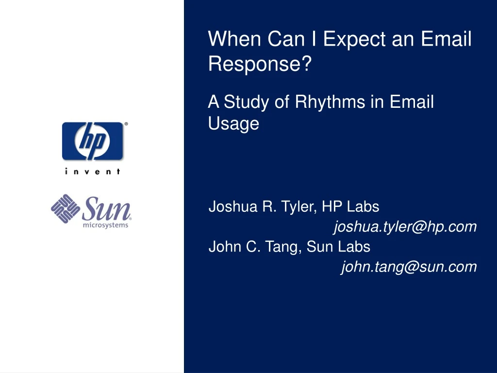 when can i expect an email response a study of rhythms in email usage