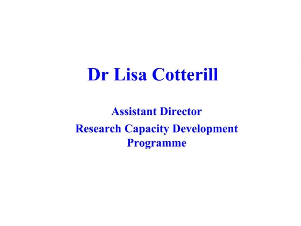 Dr Lisa Cotterill