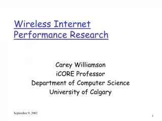 Wireless Internet Performance Research - slide 1