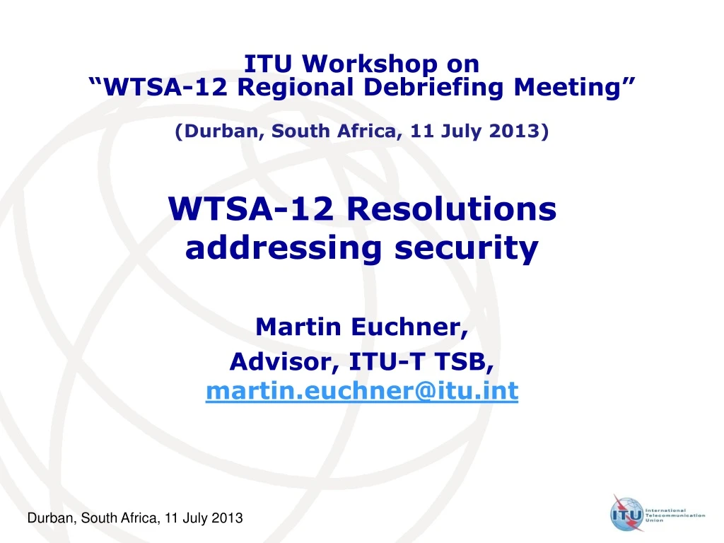 wtsa 12 resolutions addressing security