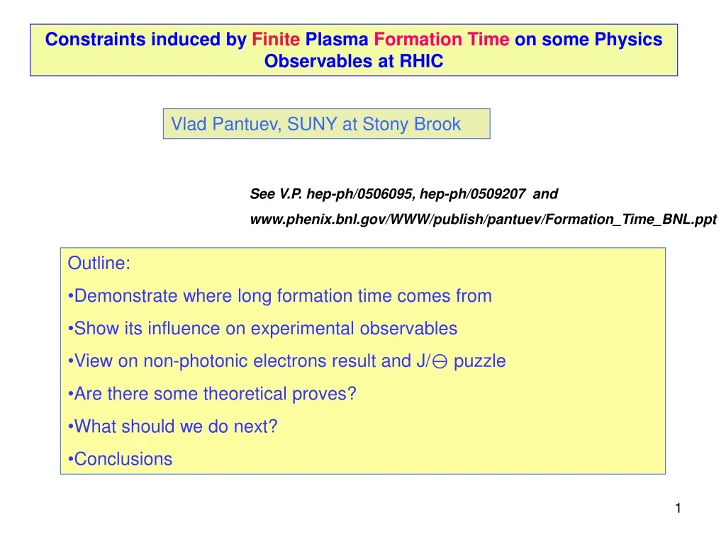 constraints induced by finite plasma formation