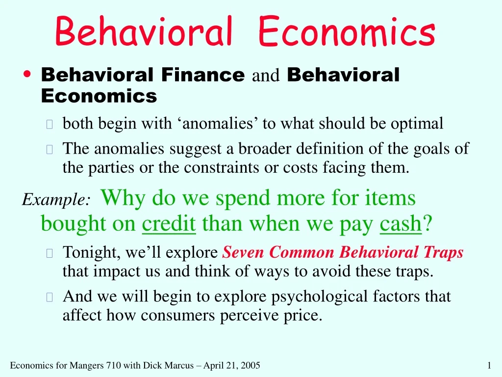 behavioral economics