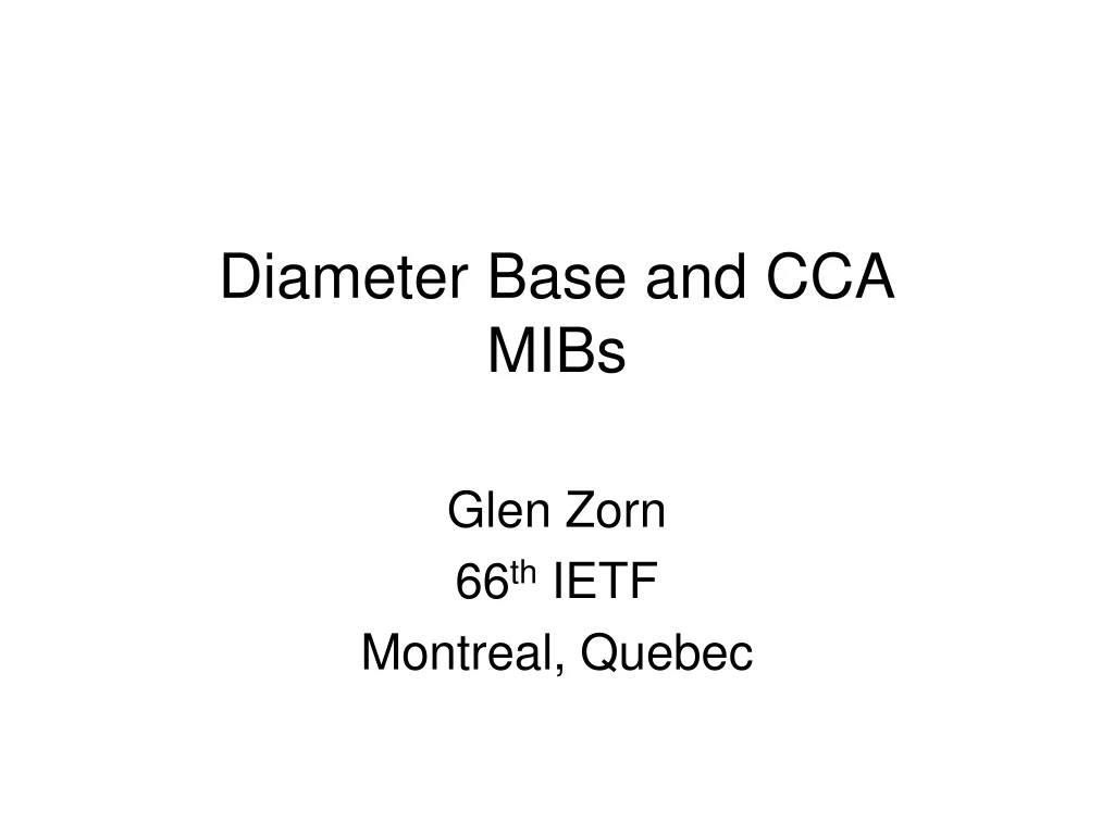 diameter base and cca mibs