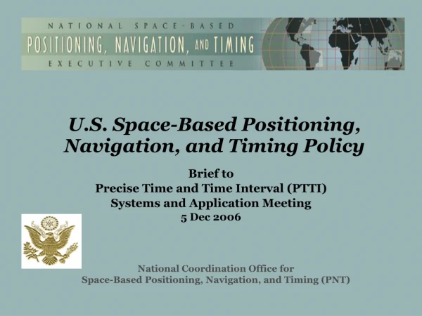 U.S. Space-Based Positioning, Navigation, and Timing Policy