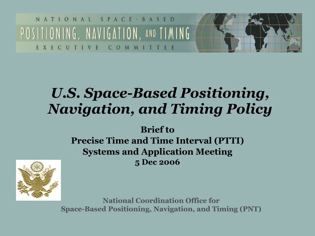 u s space based positioning navigation and timing policy