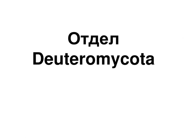 Отдел Deuteromycota