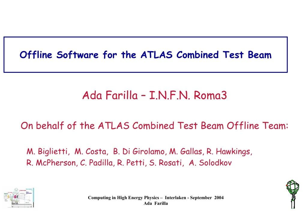 offline software for the atlas combined test beam