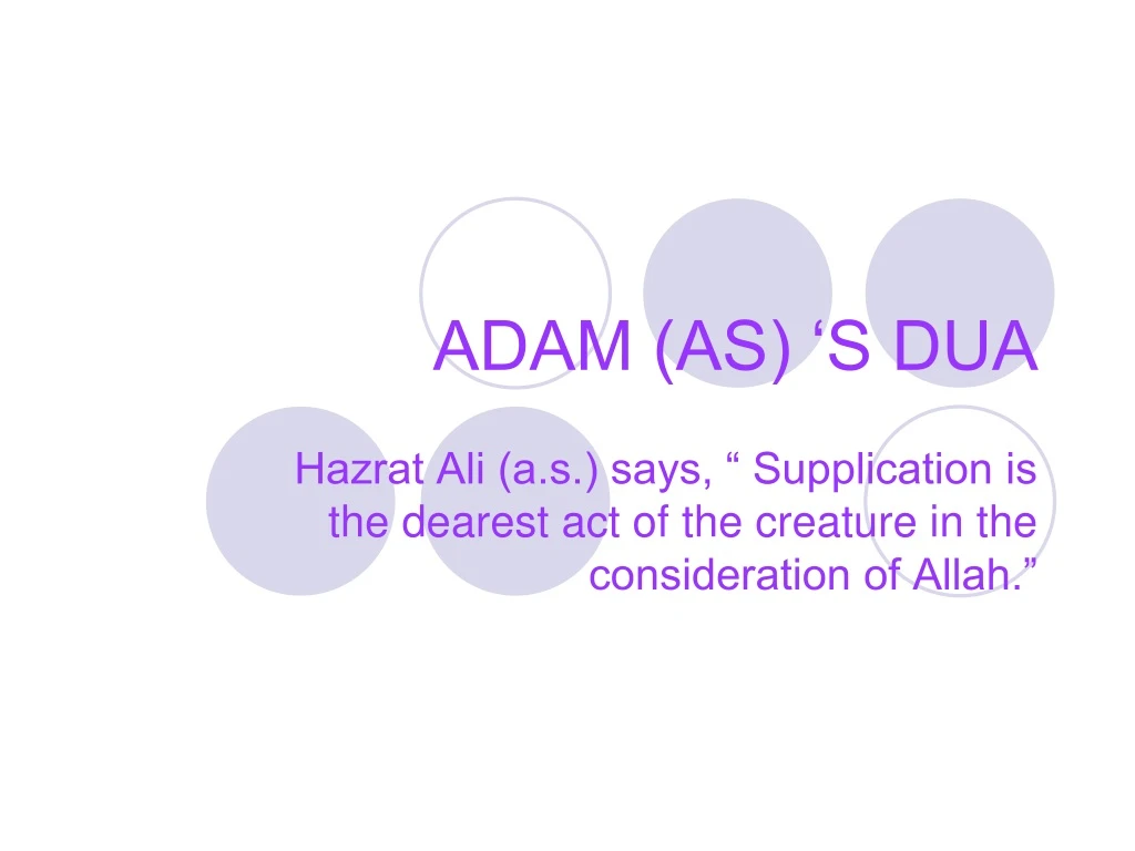 adam as s dua