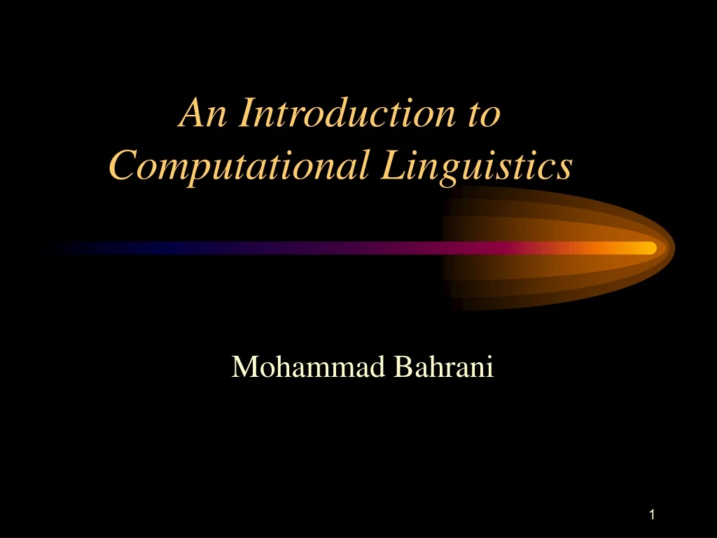 an introduction to computational linguistics