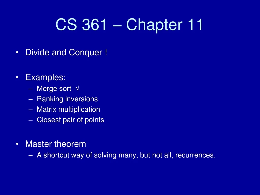 cs 361 chapter 11