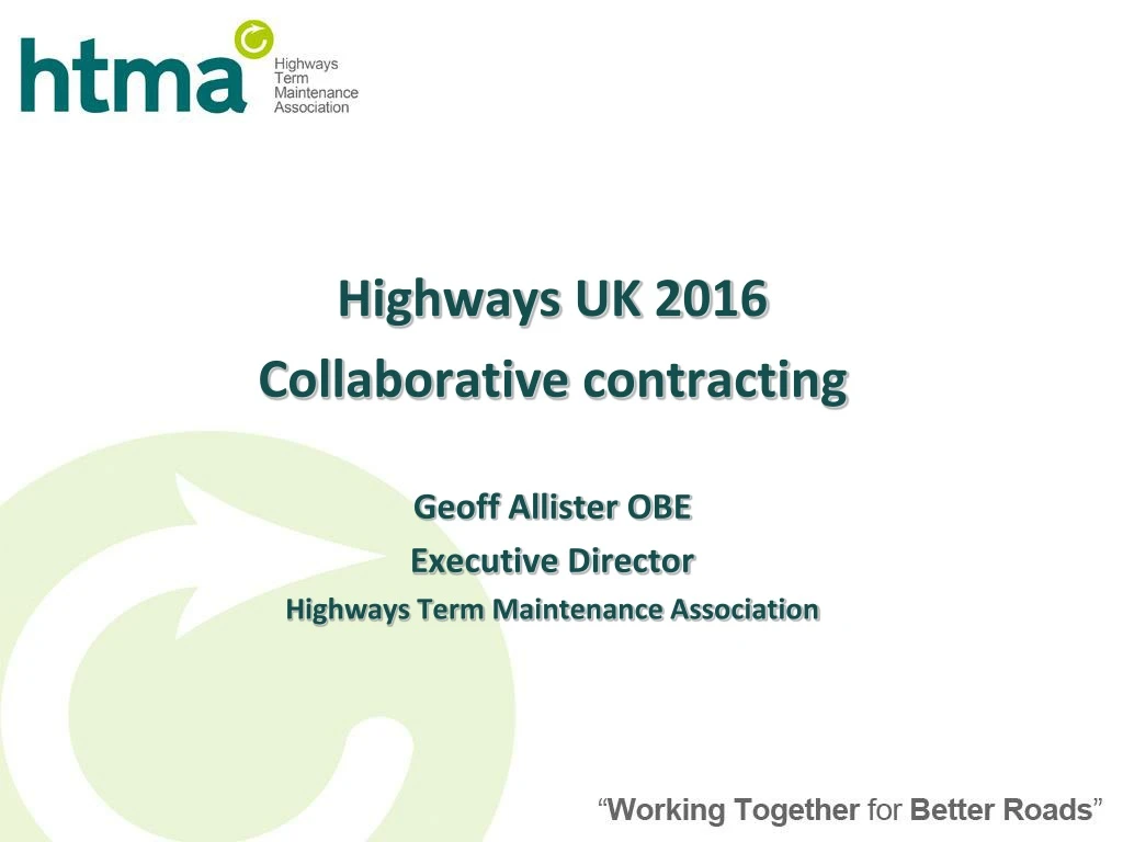 highways uk 2016 collaborative contracting geoff
