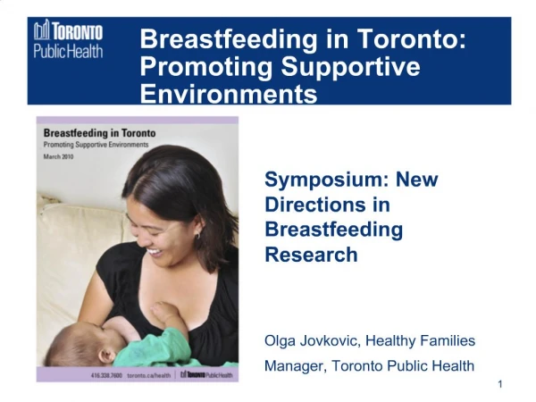 Breastfeeding in Toronto: Promoting Supportive Environments