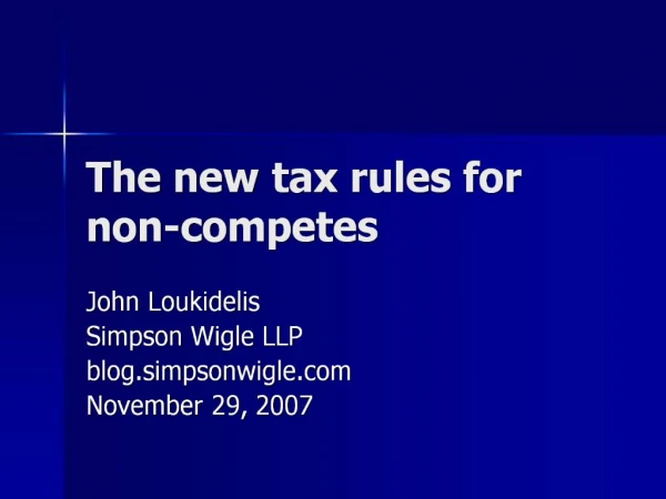 The new tax rules for non-competes