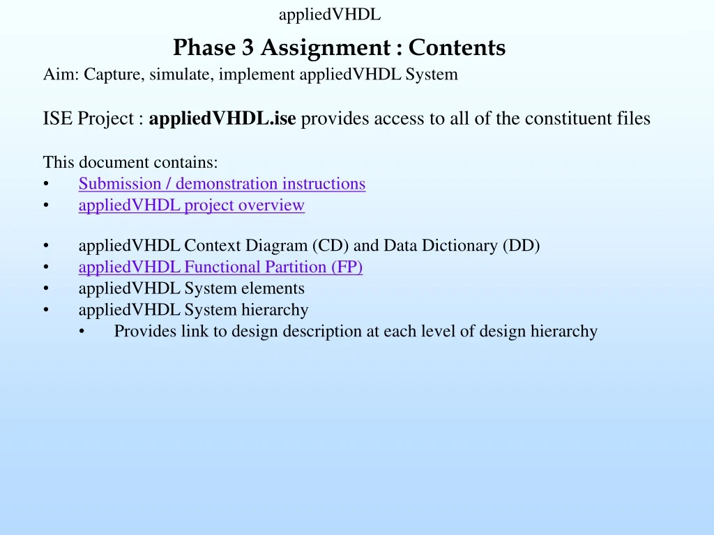 phase 3 assignment contents