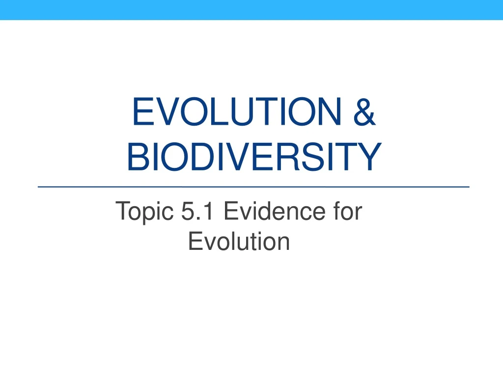 evolution biodiversity