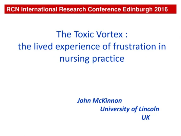 The Toxic Vortex : the lived experience of frustration in nursing practice