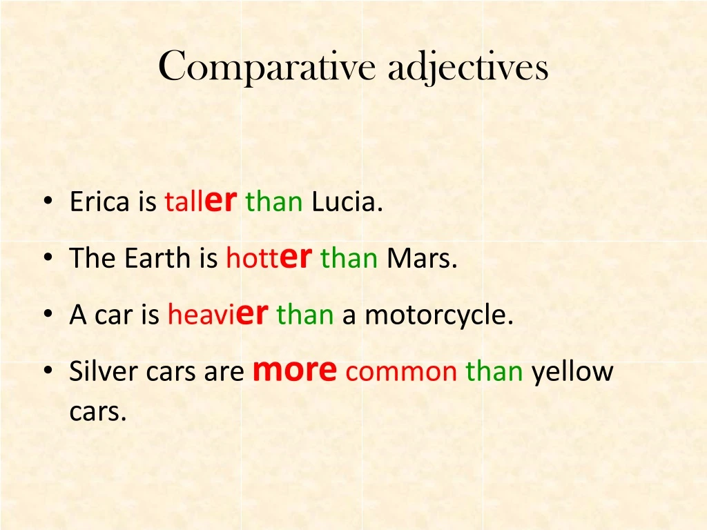 comparative adjectives