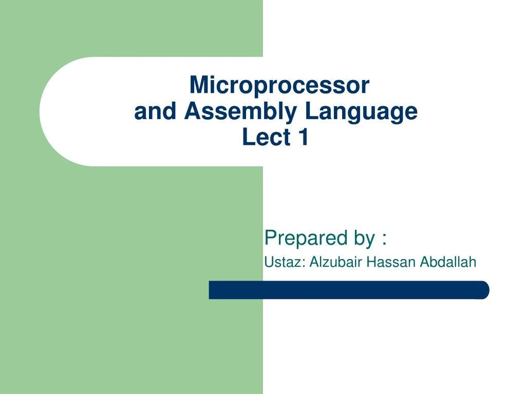 microprocessor and assembly language lect 1