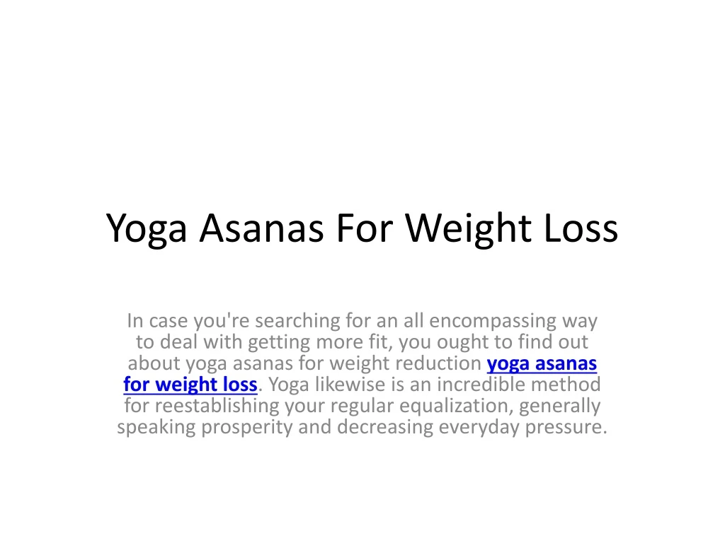 yoga asanas for weight loss