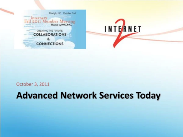 Advanced Network Services Today