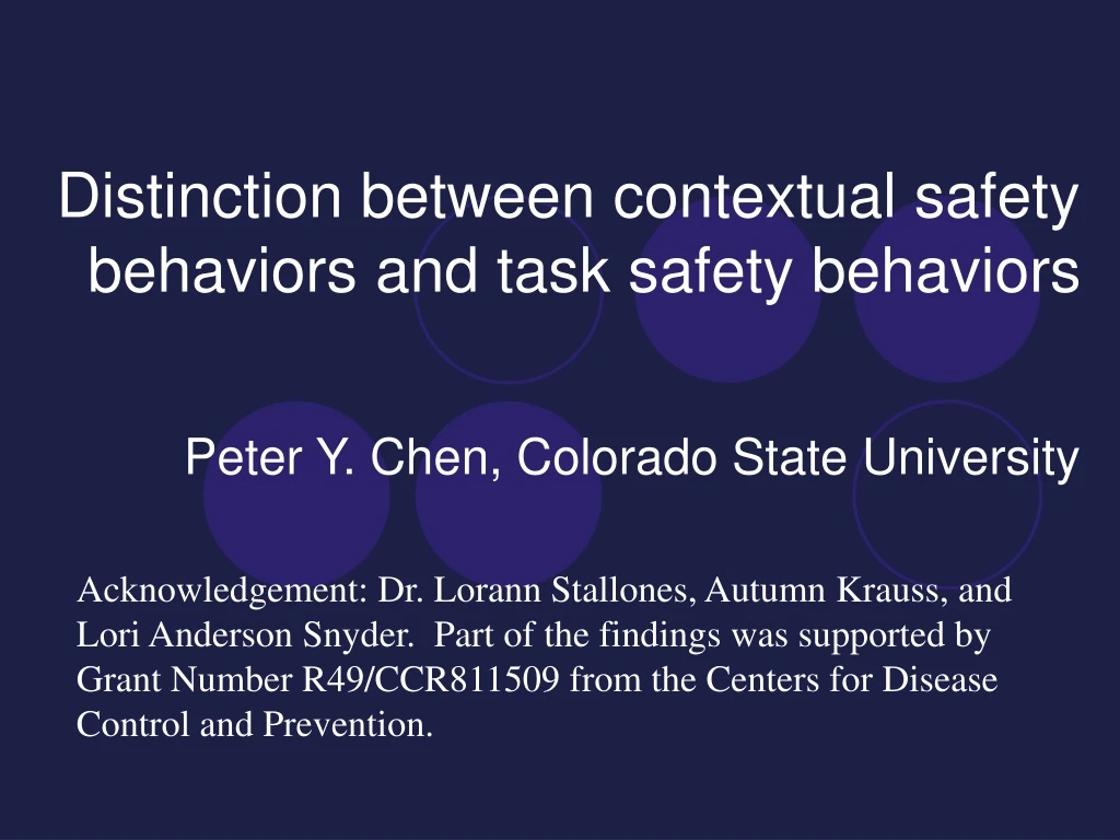 distinction between contextual safety behaviors and task safety behaviors