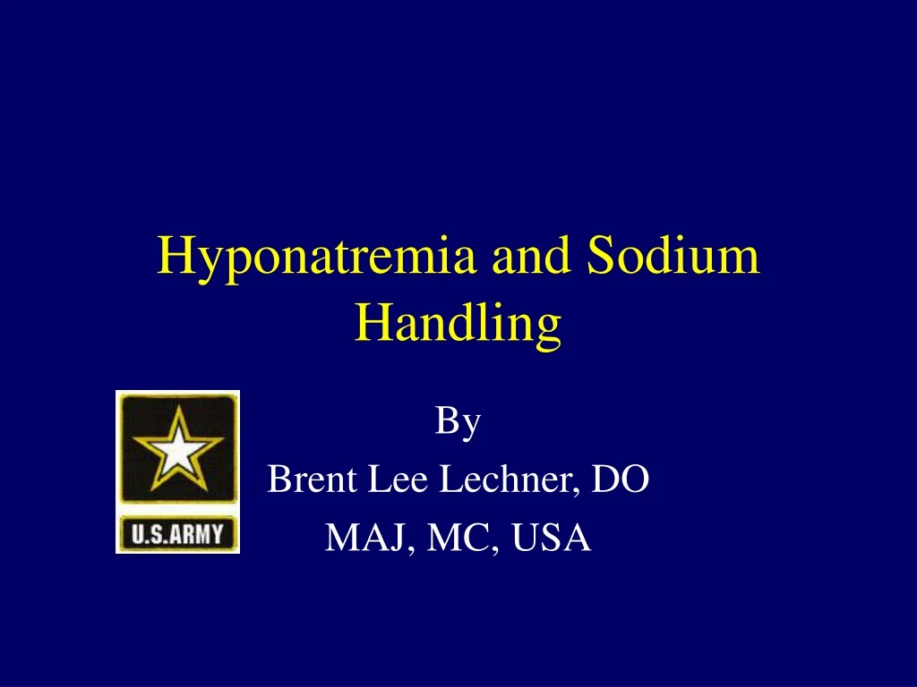 hyponatremia and sodium handling