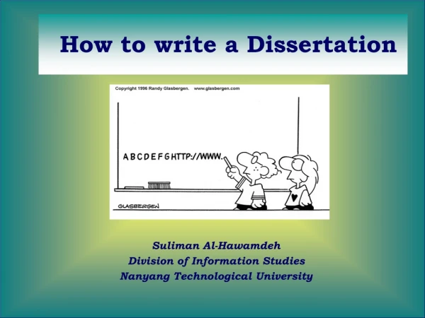 How to write a Dissertation