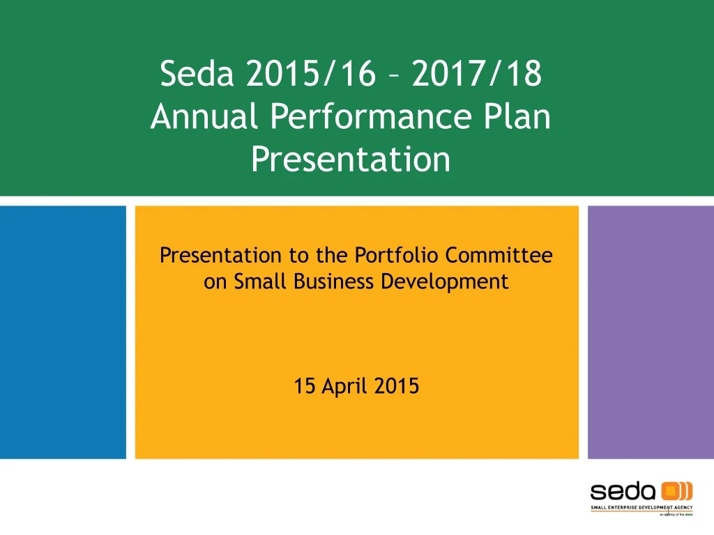 seda 2015 16 2017 18 annual performance plan
