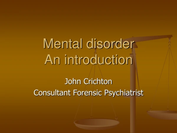 Mental disorder An introduction