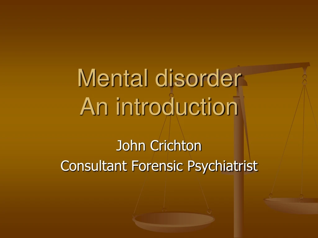 mental disorder an introduction