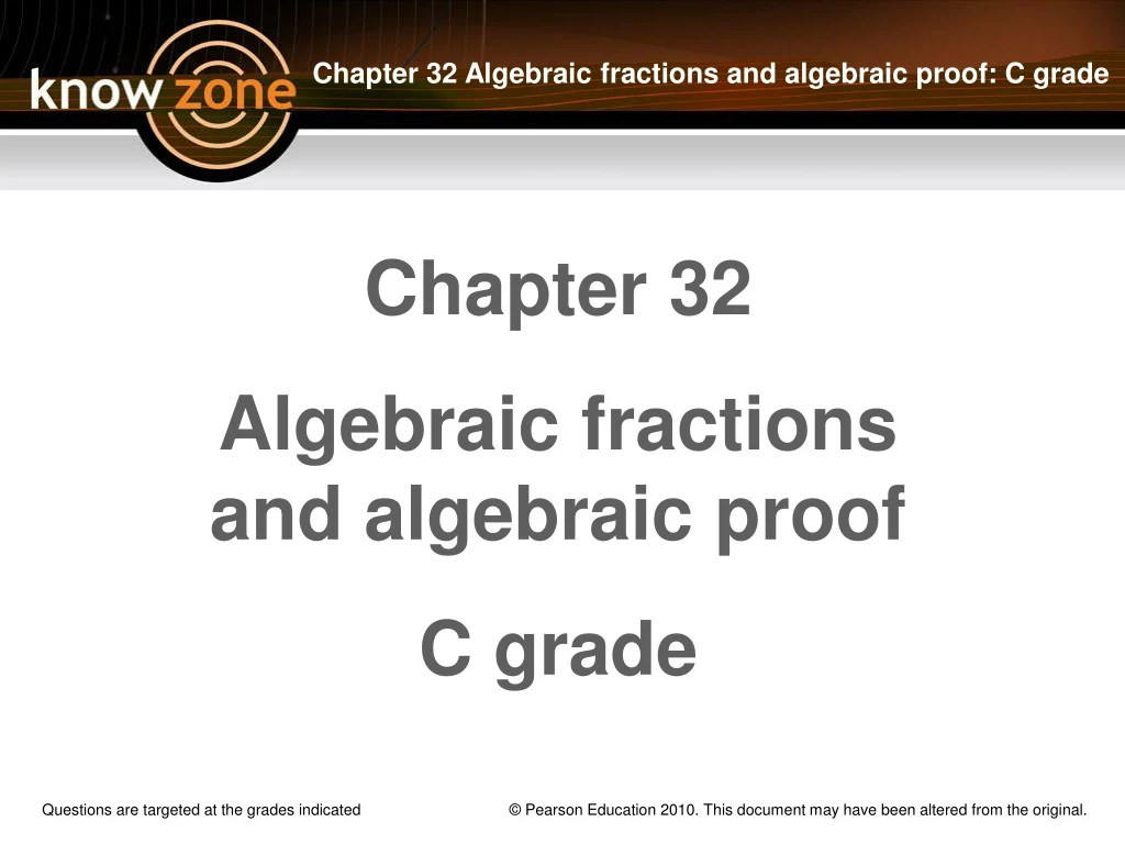 chapter 32 algebraic fractions and algebraic