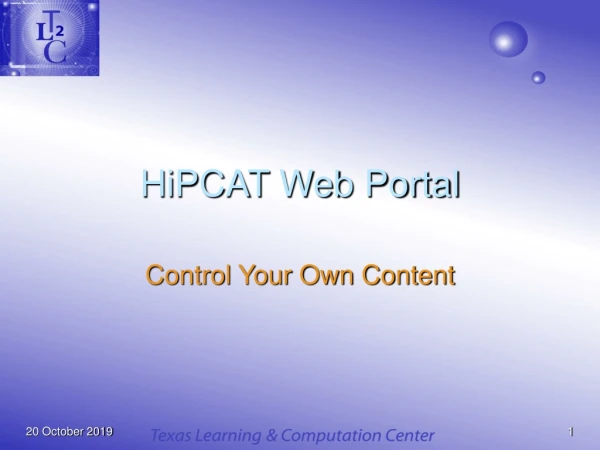 HiPCAT Web Portal