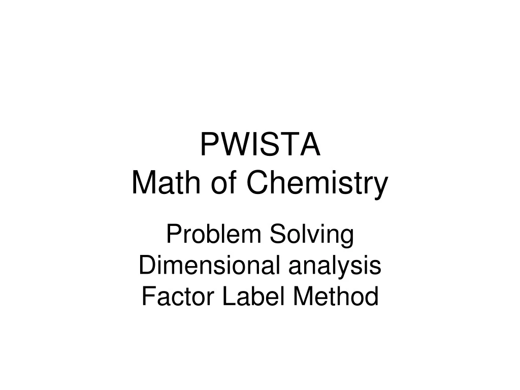 pwista math of chemistry