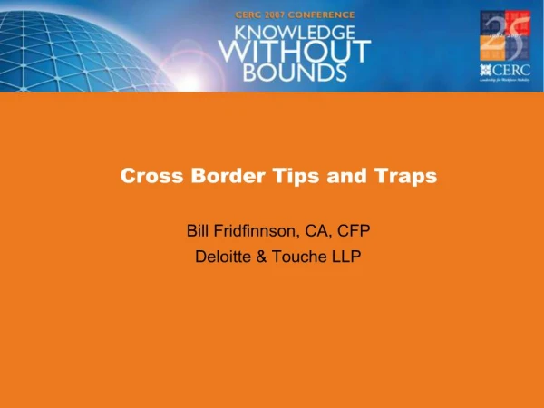 Cross Border Tips and Traps