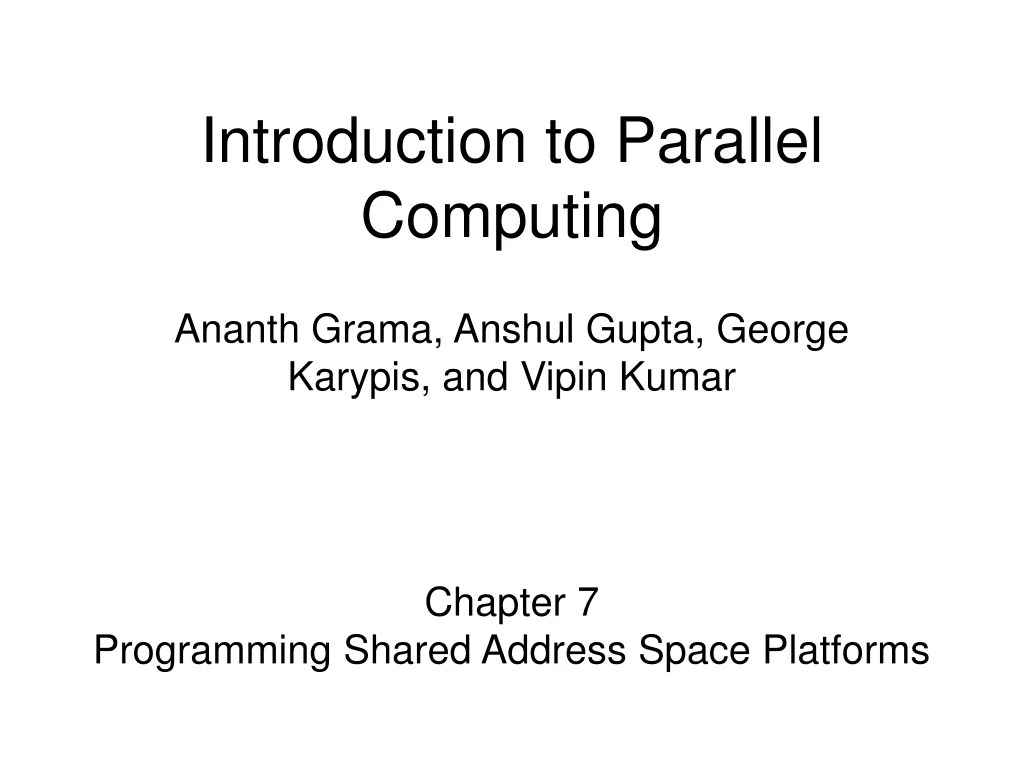 introduction to parallel computing