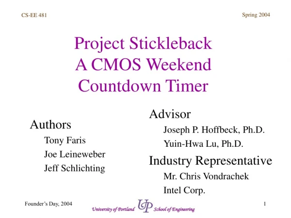 Project Stickleback A CMOS Weekend Countdown Timer