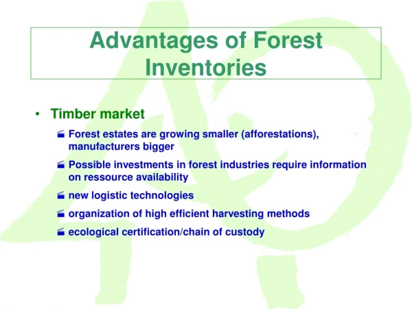 Advantages of Forest Inventories