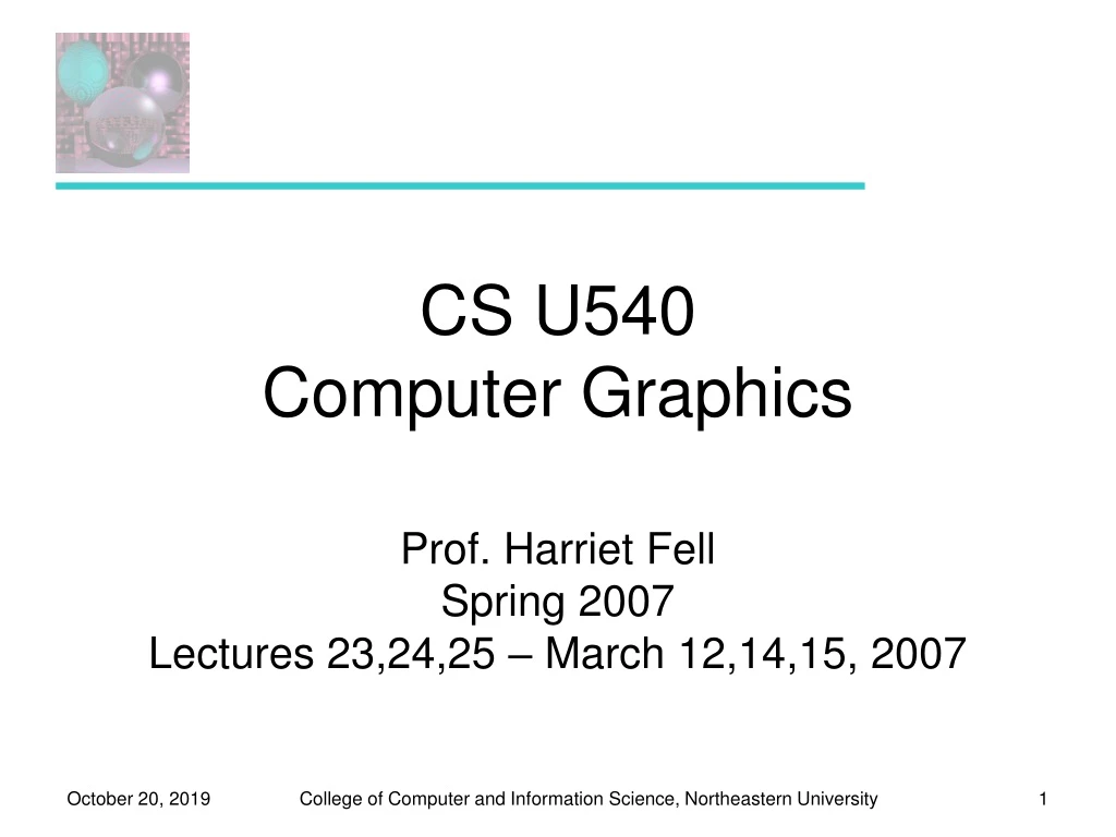 cs u540 computer graphics